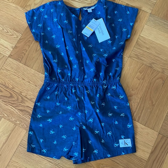 Calvin Klein Jeans Other - Calvin Klein Girls Short Sleeve Lightweight Denim Romper Size M 8/10 NWT